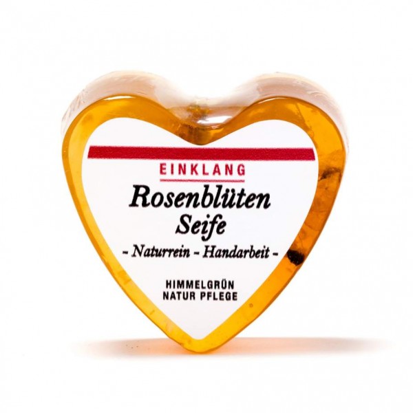 Rosenblütenseife in Herzform