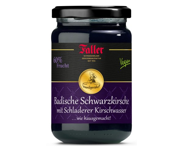 Schwarzkirsch Konfitüre extra mit Schladerer Kirschwasser